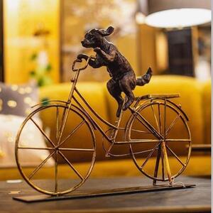 Obiect decorativ Dog With Bicycle