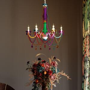 Lustra Starlight din Materiale Diverse, Lățime 55 cm, Înălțime 70 cm, Multicolor cu Stil Glamour și Avangardist