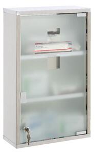 Dulap pentru medicamente argintiu suspendat din plastic 30x51 cm – Premier Housewares