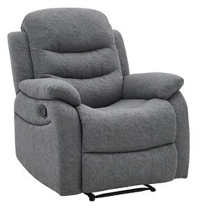 Fotoliu cu recliner NERON, gri/negru, stofa/metal, 72x80/160x101 cm
