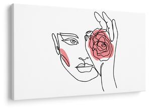 Tablou - Linie de artă față cu trandafir (90x60 cm)