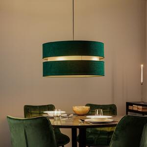 Duolla Lampă suspendată Duo, verde/auriu, Ø 60 cm, 1 bec, reglabil, Verde, Camera de zi / sufragerie, Metal