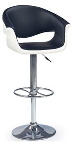 Scaun de bar joase Houston 182Alb, Argint, Negru, 93x60x52cm, Piele eco, Metalic