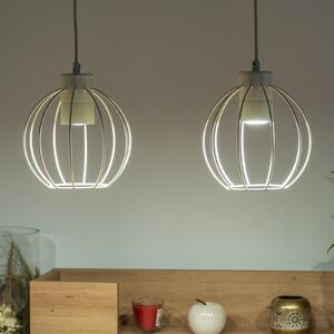 Lampă suspendată STARLIGHT, alb crem, 4 becuri, lungime 100 cm metal