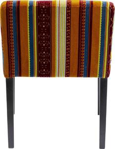 Scaun cu brate Very British - multicolor, picioare negre, confecționat din lemn de fag, in stil clasic, finisaj patchwork