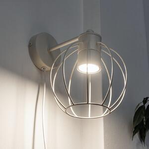 Aplică de perete STARLIGHT, alb crem 1 bec Ø 18 cm ștecher metalic