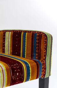 Scaun cu brate Very British - multicolor, picioare negre, confecționat din lemn de fag, in stil clasic, finisaj patchwork