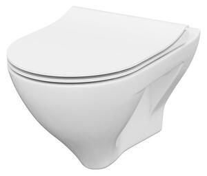 Vas wc suspendat rimless Cersanit Mille Cleanon cu capac soft close inclus, alb