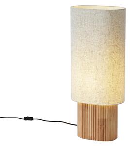 Lampă de podea Japandi din lemn cu abajur din in 70cm - Lamel