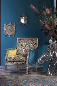 Fotoliu avangardist Kare Design multicolor cu picioare de lemn și tapiterie cu model de zebră