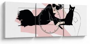 Tablou - Doamnă de modă (cu ceas) (90x30 cm)