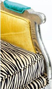 Fotoliu avangardist Kare Design multicolor cu picioare de lemn și tapiterie cu model de zebră