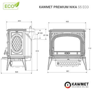 Sobă KAWMET Premium NIKA S5 ECO - 11,3 kW