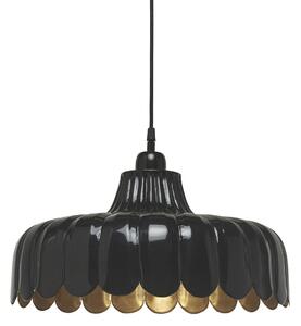 PR Home Lampă suspendată Wells, negru/galben, Ø 43 cm, metal, reglabil, Negru, Camera de zi / sufragerie, Metal