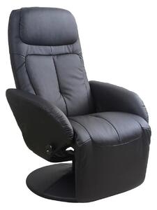 Fotoliu OPTIMA, negru, piele ecologica, 77x80/139x84/101 cm