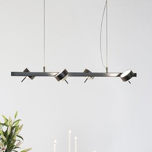 Top Light PUK QUARTETT lampă suspendată, crom mat, reglabil, Gri, Camera de zi / sufragerie, Metal, Design