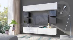 Mobilier living Badiani XVI (negru + negru lucios + Alb lucios). 1121923