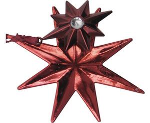 Decorațiune formă stea cu agățătoare, Ø 12 cm, roșu