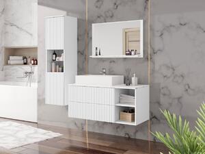 Set mobilier baie Kiago II (alb + bianco marmură) (fără baterie, cu sifon, fără lavoar). 1122357