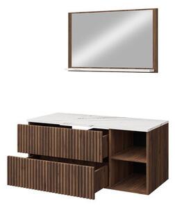 Set mobilier baie Kiago I (negru + negru marmură) (fără baterie, fără sifon, fără lavoar). 1122361