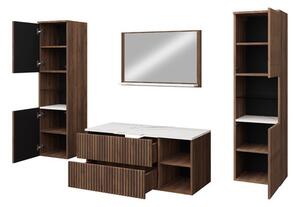 Set mobilier baie Kiago III (nuc warmia + Alb marmură) (fără baterie, fără sifon, fără lavoar). 1122367