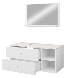 Mobilier baie Kiago I (nuc warmia + Alb marmură) (fără baterie, fără sifon, fără lavoar). 1122369