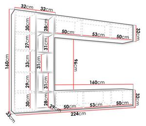 Mobilier living Londria (cashmir + Stejar cremona). 1122453