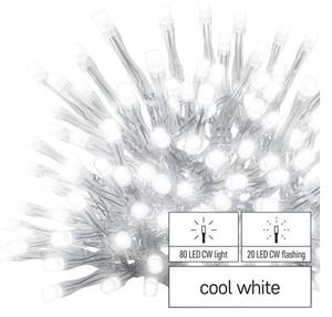 Instalație țurțuri Emos 100 LED-uri 2,5x0,9 m alb rece cu flash-uri