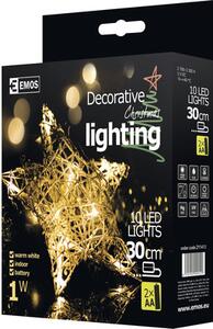 Decorațiune Crăciun stea ratan 10 LED-uri IP20 alb cald
