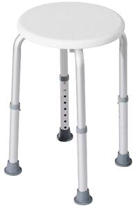 HOMCOM Scaun de Duș pentru Vârstnici cu Înălțime Reglabilă pe 8 Poziții și Picioare Antiderapante, 34.2x34.2x34.8-52.3 cm, Alb | Aosom Romania