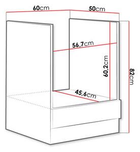 Dulap inferior de bucătărie sub cuptor Milo 60 DG BB (gri + gri lucios). 1122665