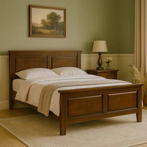 Pat lemn masiv, Marius, 120x200 cm, Nuc