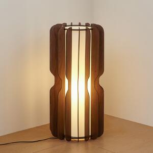 Lucande Lampadar Juneta, 75 cm, maro, lemn, textil