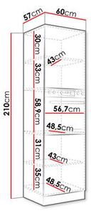 Dulap înalt sub cuptor pentru coacere Milo 60 DP-210 2F (gri + gri lucios). 1122685