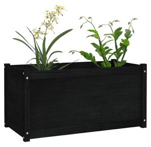 Jardinieră de grădină, negru, 100x50x50 cm, lemn masiv de pin