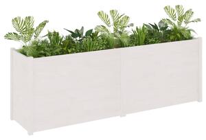 Jardinieră de grădină, alb, 200x50x70 cm, lemn masiv de pin