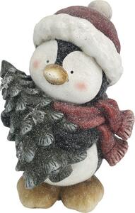 Figurină Pinguin Lafiora 3 LED-uri 23x22x35,5 cm alb cald