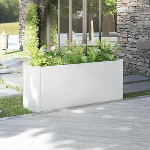 Jardinieră de grădină, alb, 150x50x70 cm, lemn masiv de pin