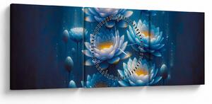 Tablou - Nuferi sub apă (cu ceas) (90x30 cm)