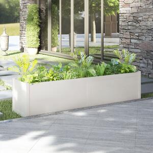 Jardinieră de grădină, alb, 200x50x50 cm, lemn masiv de pin