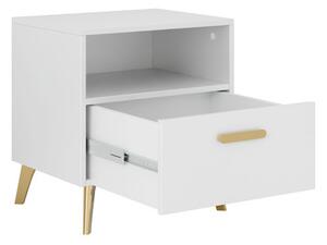 Noptieră Rostasi 1SZ (alb + alb lucios + auriu). 1122923