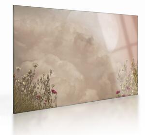 Tablou pe sticlă - Luna plină roz (70x50 cm)