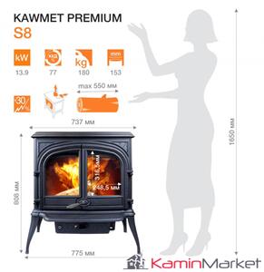 Sobă fontă Kawmet HELIOS S8 Premium - 13.9 kW
