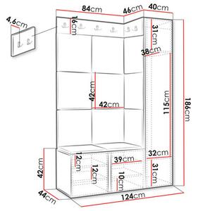 Mobilier hol Torro IX (alb + oțel gri). 1123164