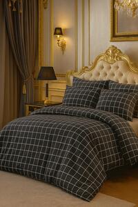 Lenjerie De Pat Dublu Premium, Bumbac 100%, 4 piese