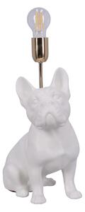 Lampa ceramica Bulldog alb mat h 35 cm