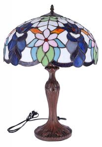 Lampa de masa Tiffany Blueflower h 62 cm, abajur 40 cm