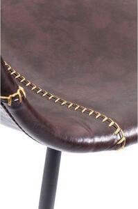Scaun maro luxos cu picioare negre din oţel și tapițerie din material sintetic în stil modern