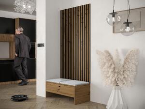 Mobilier hol Esmaldos IV (stejar artisan + negru). 1122140