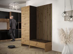 Mobilier hol Esmaldos III (stejar artisan + negru). 1122141